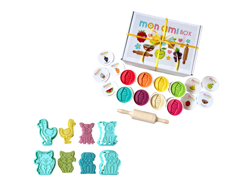 MON AMI BOX набір для ліплення Farm Animals Тварини з ферми (8 баночок)