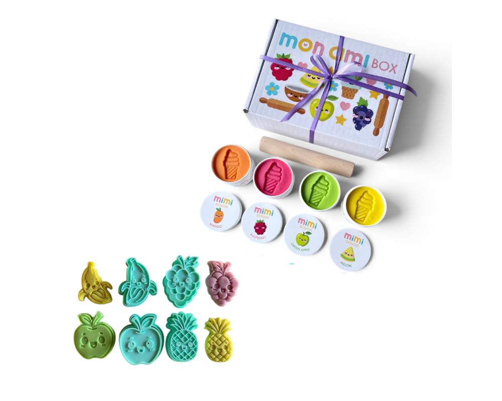  MON AMI BOX Fruits — тематичний набір для ліплення «Фрукти» (4 баночки)