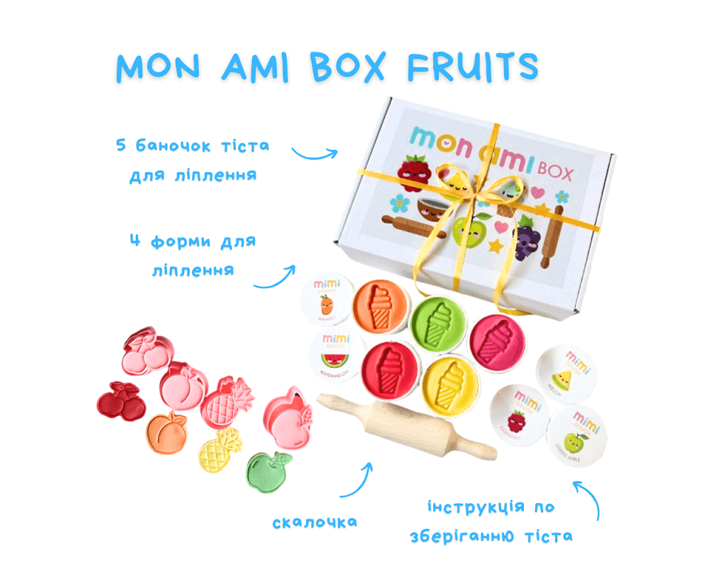 MON AMI BOX набір для ліплення Fruits Фрукти (5 баночок)